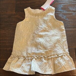Lilly Pulitzer gold metallic Halden dress, NWT! 18-24 months.